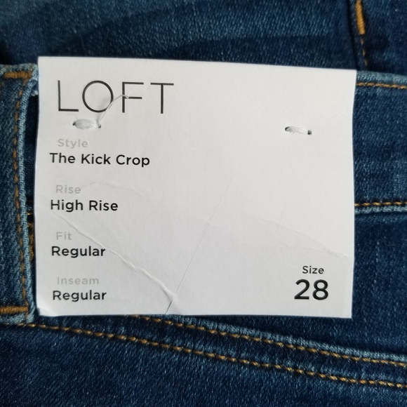 LOFT High Rise The Kick Crop Jeans Size 28 NEW - Picture 10 of 11